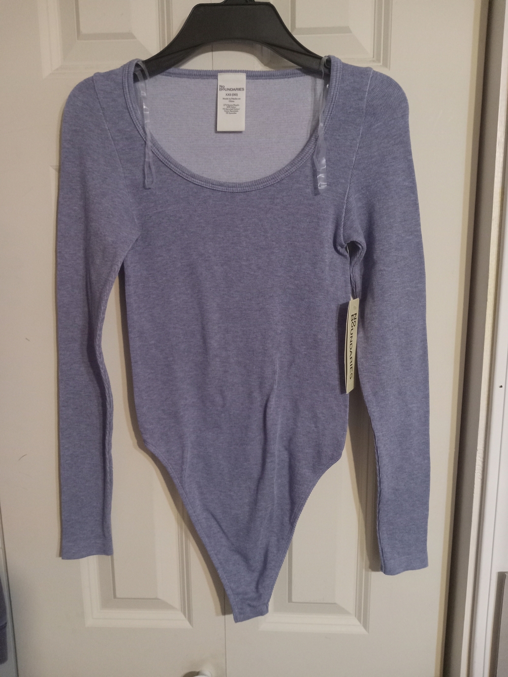 No Boundaries Long-Sleeve Scoop Neck Bodysuit - Lavender